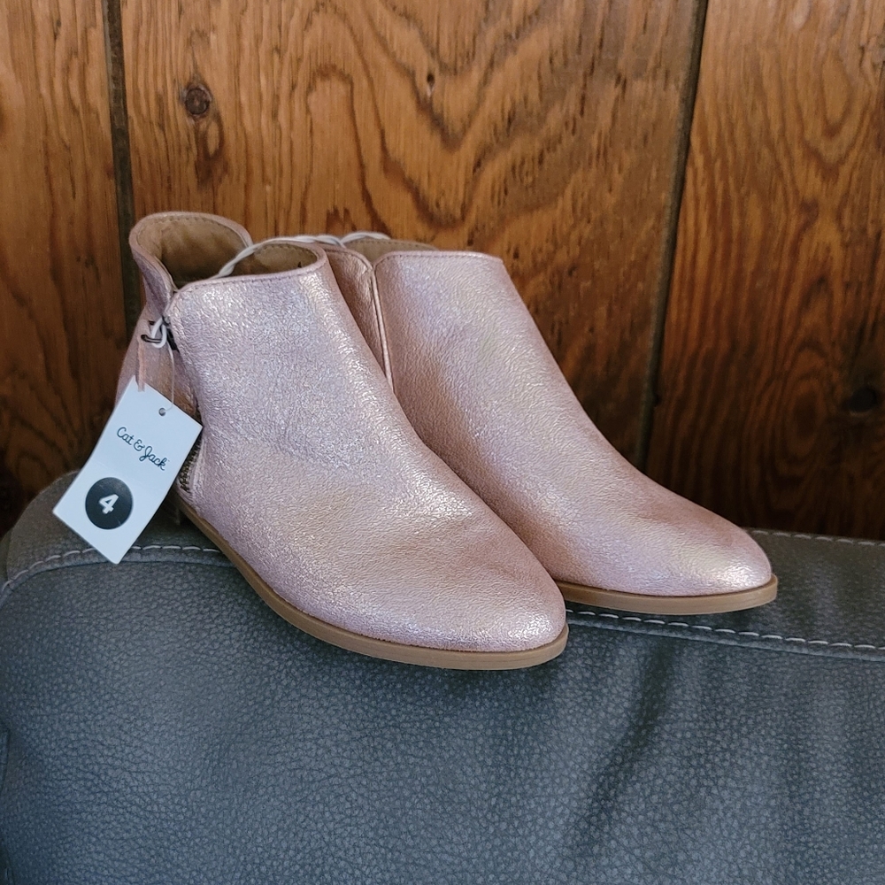 Cat & Jack rose gold booties. NWT!